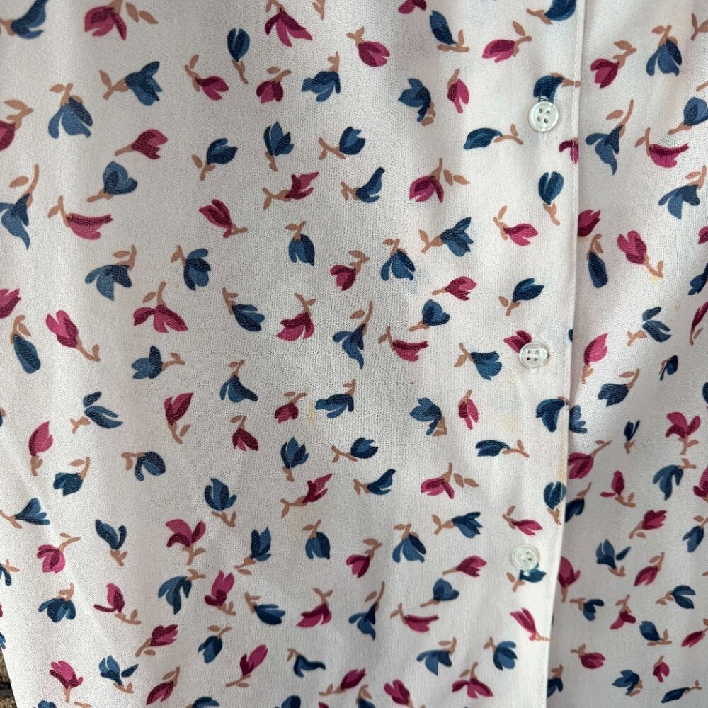 Adrienne Ross Vintage Floral Button Up Blouse Cottagecore Size 16 Oversized - Picture 5 of 9